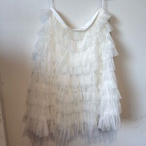 HELSI WHITE SEQUINED SKIRT SIZE XLARGE